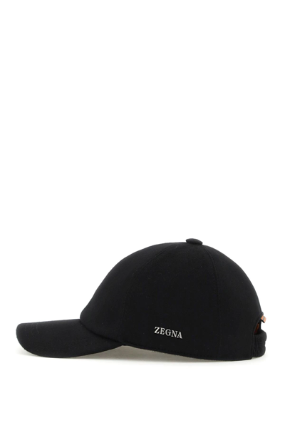 Shop Zegna Cashmere Baseball Cap In Black