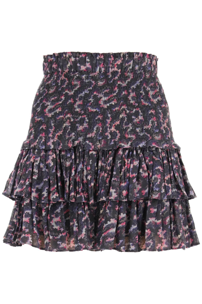 Shop Isabel Marant Étoile Naomi Mini Skirt In Grey,purple,pink