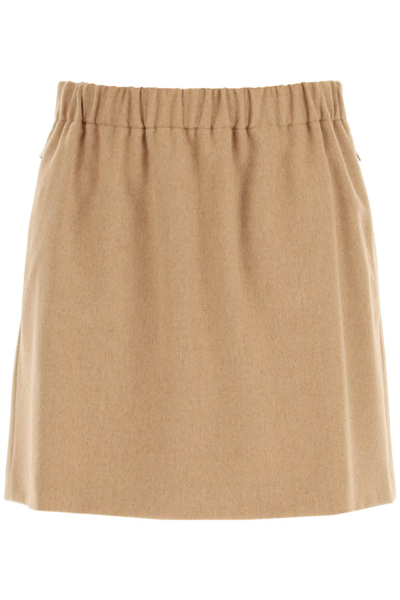 Shop Max Mara 'ottavia' Camel Mini Skirt In Brown