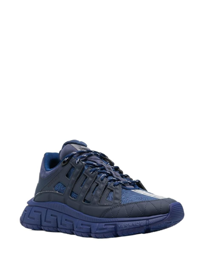 Shop Versace Men's Light Blue Other Materials Sneakers