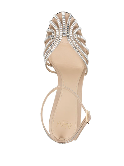 Shop Alevì Penelope Crystal-embellished Sandals In Neutrals