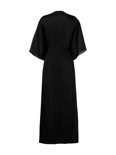 Carine Gilson Tie-waist Silk Dressing Gown In Black