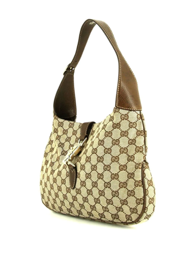 Pre-owned Gucci Monogram Jackie Shoulder Bag In Brown