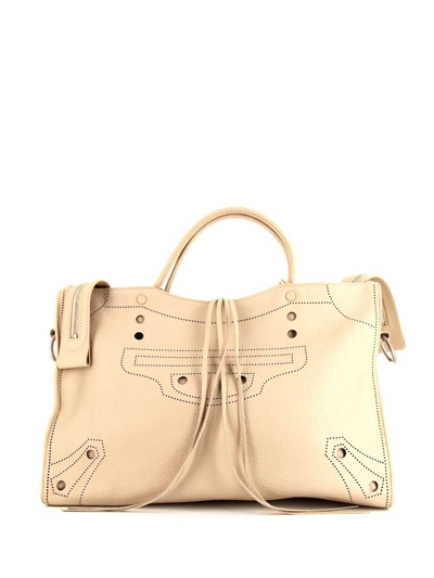 Pre-owned Balenciaga Blackout City Handbag In Neutrals | ModeSens