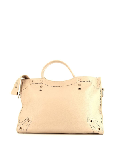 Pre-owned Balenciaga Blackout City Handbag In Neutrals