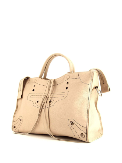 Pre-owned Balenciaga Blackout City Handbag In Neutrals