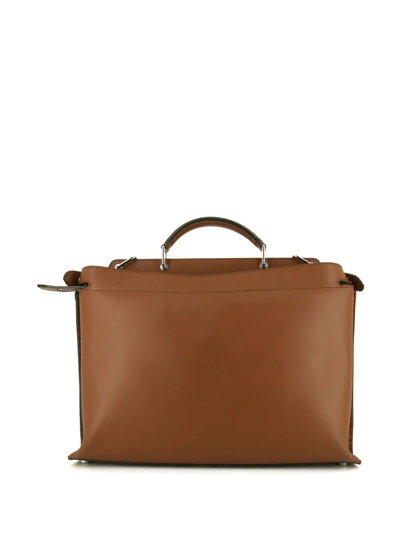 Pre-owned Fendi Peekaboo Panelled Handbag In Brown