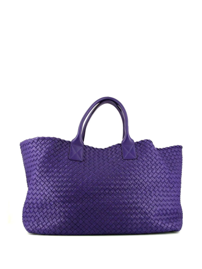 Pre-owned Bottega Veneta 2010 Intrecciato Weave Tote Bag In Purple