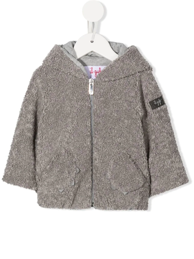 Shop Il Gufo Logo-patch Hooded Jacket In Grey