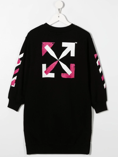 Off-white Arrows-motif Jumper Dress In Black