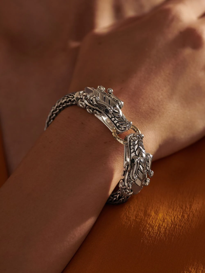 John Hardy 18kt Yellow Gold Legends Naga Bracelet In Silver