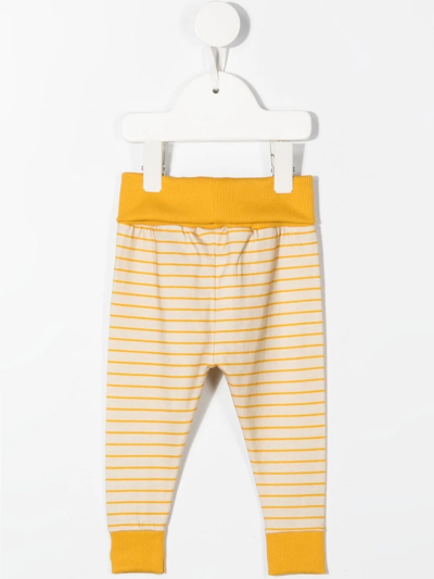Studio Clay Striped Organic-cotton Pants In Yellow