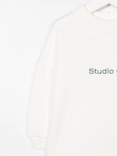 Shop Studio Clay Logo-print Organic-cotton Romper In White