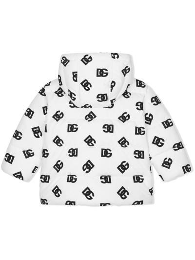 Shop Dolce & Gabbana Dg-logo Puffer Jacket In White