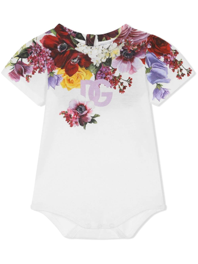 Shop Dolce & Gabbana Floral-print Body Set In White