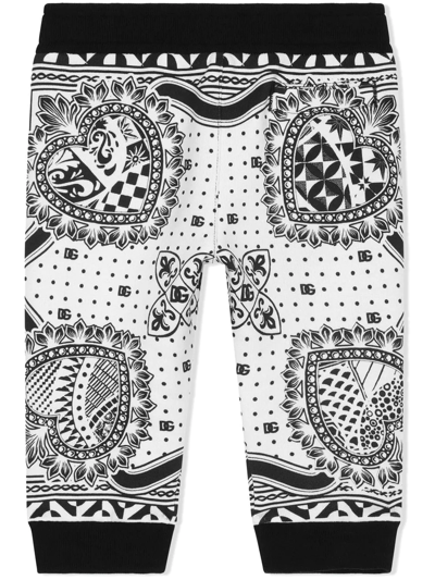 Shop Dolce & Gabbana Bandana-print Jersey Track Pants In White