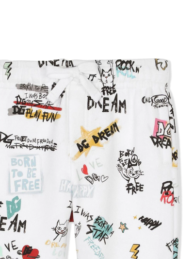 Dolce & Gabbana Rock-print Jersey Track Pants In White