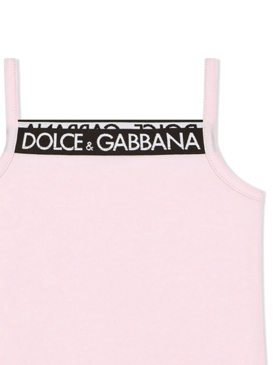 Shop Dolce & Gabbana Logo-print Tank Top In Pink