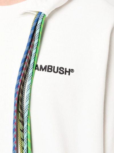 Shop Ambush Multi-cord Long-sleeve Hoodie In White