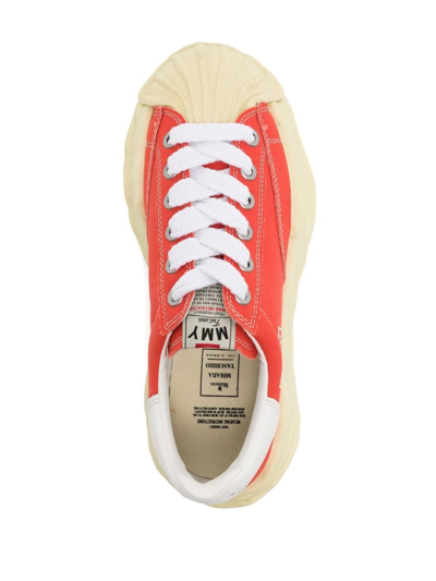 Shop Miharayasuhiro Lace-up Low-top Sneakers In Red