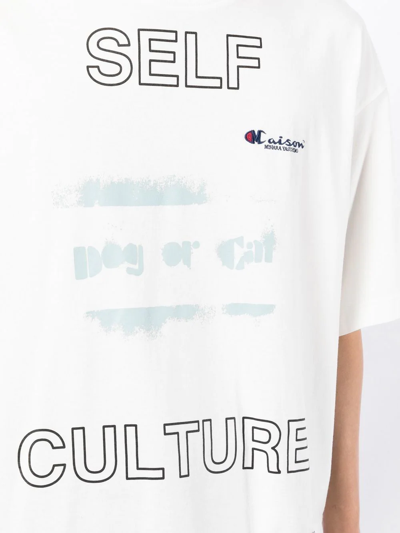 Shop Miharayasuhiro Text-print T-shirt In White