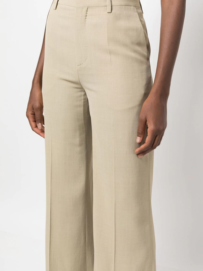 Shop Petar Petrov Bootcut Tailored Trousers In Neutrals