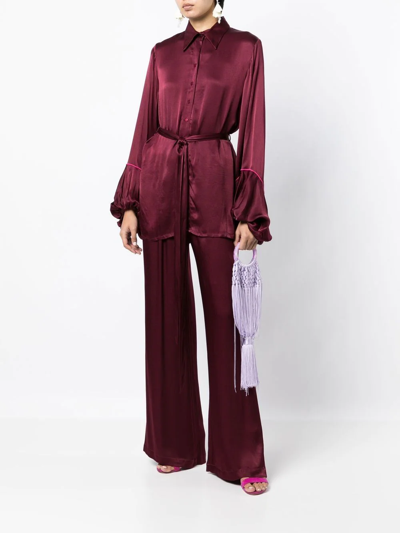 Shop Baruni Satin Pyjama Set In Purple