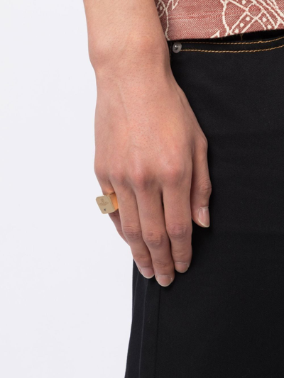Shop Vivienne Westwood Engraved Orb Logo Ring In Gold
