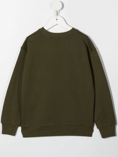 Shop Dsquared2 Logo-print Cotton Sweatshirt In Green