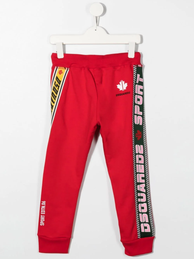 Dsquared2 Logo-tape Sweatpants In Red