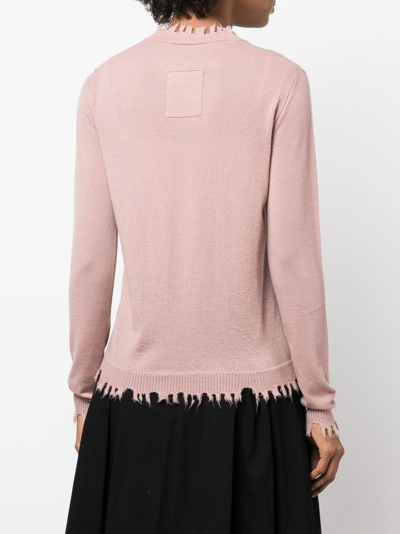 Shop Uma Wang Distressed Cashmere Jumper In Pink