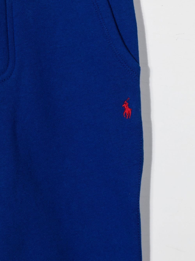 Shop Ralph Lauren Embroidered-logo Track Pants In Blue