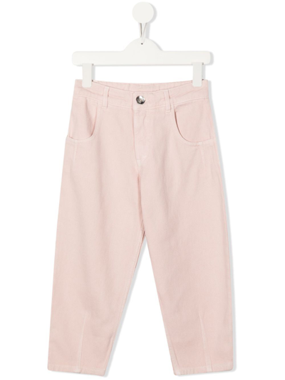 Shop Eleventy Tapered-leg Jeans In Pink