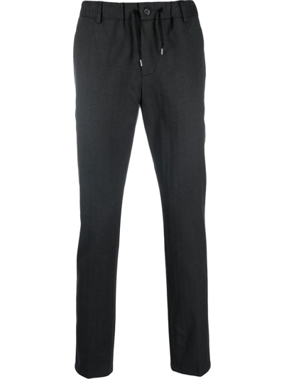 Shop Daniele Alessandrini Drawstring-fastening Slim-fit Trousers In Grey