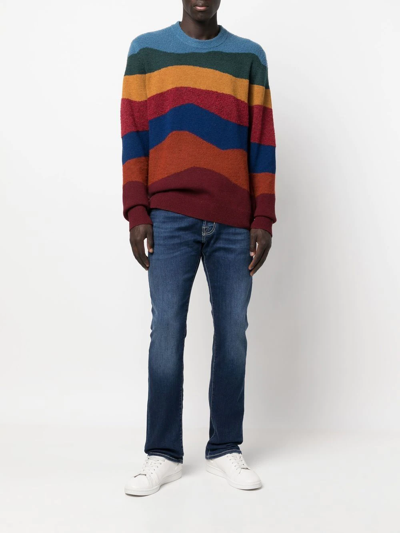 Jacob Cohen Straight-leg Contrast-stitch Jeans In Blue