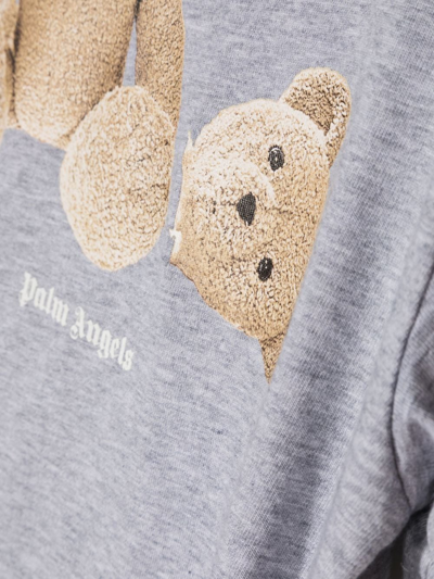 Shop Palm Angels Bear Print T-shirt In Grey