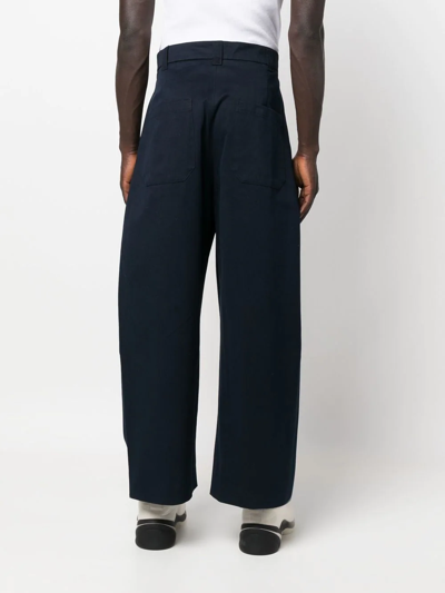Shop Studio Nicholson Wide-leg High-waisted Trousers In Blue