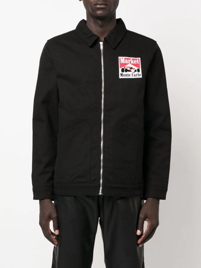 Shop Market Graphic-logo Shirt Jacket In Black