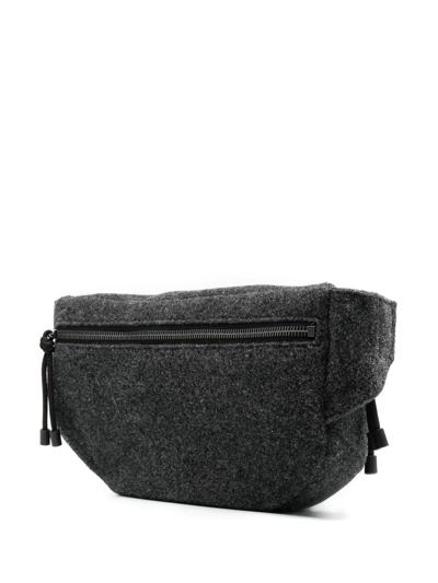 Shop Valentino Vltn Embroidered Belt Bag In Grey