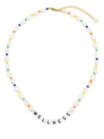 Shop Sporty And Rich Wellness Pearl-bead Necklace In White