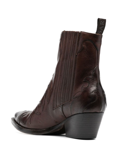 Shop Sartore Leather Ankle Boots In Brown