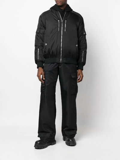 Amiri Wide-leg Cargo Trousers In Black