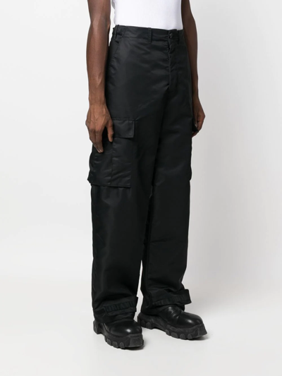 Amiri Wide-leg Cargo Trousers In Black