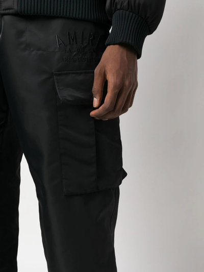 Amiri Wide-leg Cargo Trousers In Black