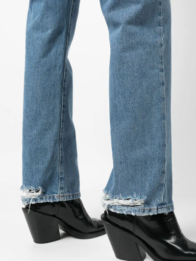 Shop 3x1 Distressed Straight-leg Jeans In Blue