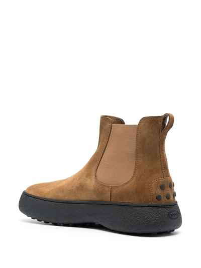 Tod's W.g. Suede Chelsea Boots In Brown