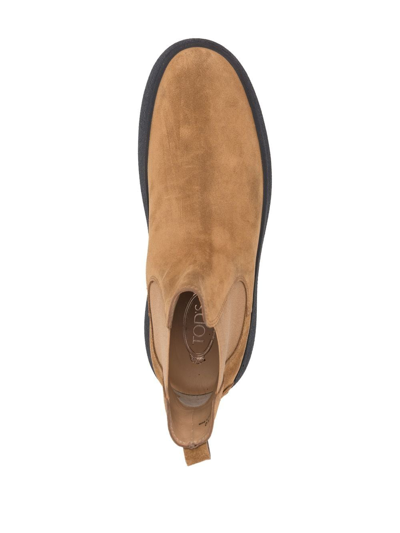Tod's W.g. Suede Chelsea Boots In Brown