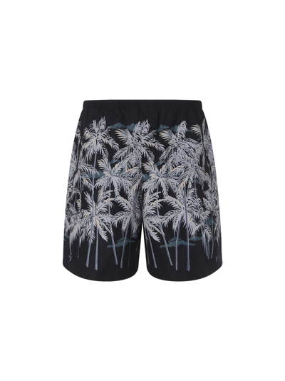 Shop Palm Angels Swimshorts In Nero/bianco