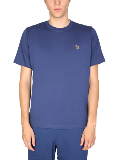 Shop Ps By Paul Smith Crewneck T-shirt In Blu