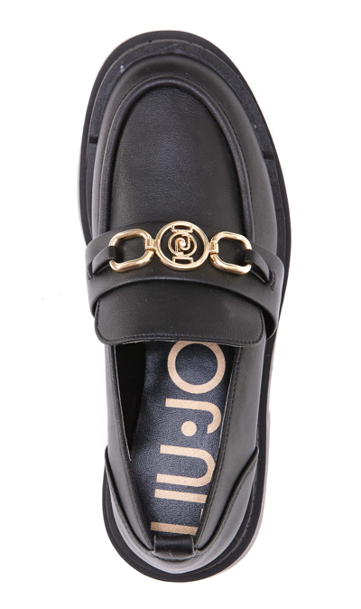 Shop Liu •jo Love Loafers In Black